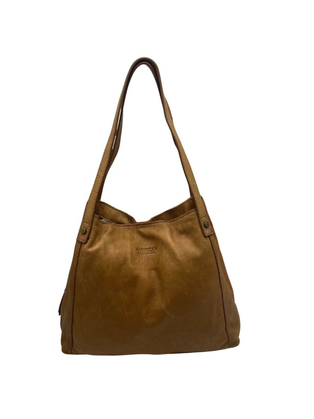 American Leather CO. Tan Lenox Triple Entry Satchel Bag